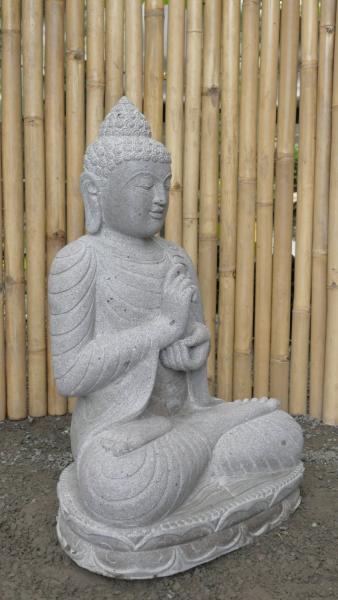 Product image 8 of the product “Seated Buddha made of Riverstone in Dharmachakra gesture of wheel of the teaching of the Dharma, H. 80cm. ”